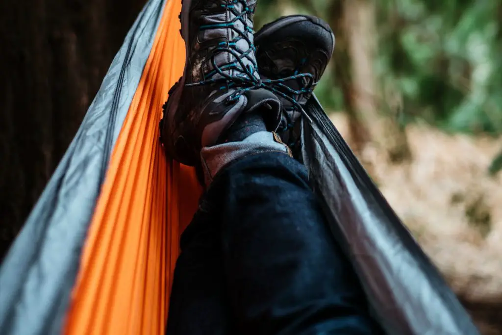 Sleeping in a hammock